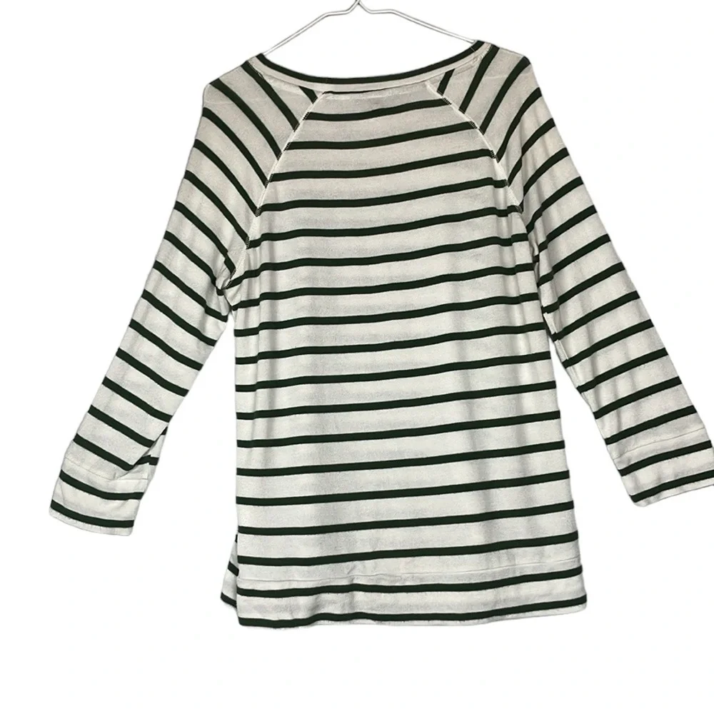 Mix by 41 Hawthorn green and white stripe sweater